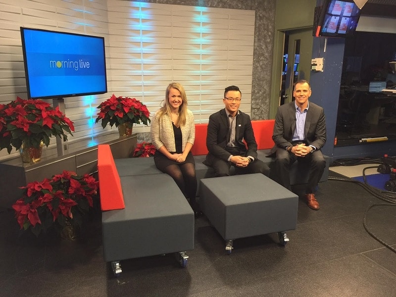  From left to right: Sheila Cassidy (GCSC Director), Conrad Wong (GCSC Ambassador) and Michael Cote (VP of Sales, Purolator) 